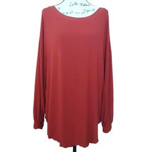 Free People Untamed Back Twist Knott Long Sleeve Ribbed Knit Tunic Top